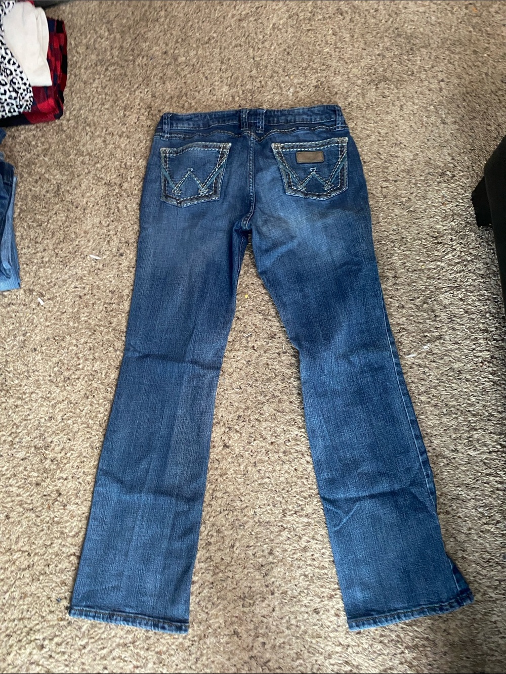 Wrangler Women's Dark Blue Boot Cut Jeans with Embroidered Pockets